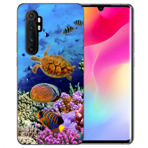 Xiaomi Mi Note 10 Lite Silikon TPU Hülle mit Bilddruck Aquarium Schildkröten 