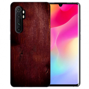 Xiaomi Mi Note 10 Lite Silikon TPU Hülle mit Bilddruck Eichenholz -Optik 