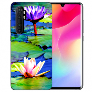 Xiaomi Mi Note 10 Lite Silikon TPU Hülle mit Fotodruck Lotosblumen