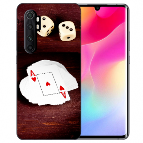 Silikon TPU Hülle für Xiaomi Mi Note 10 Lite mit Bilddruck Spielkarten-Würfel