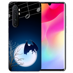 Xiaomi Mi Note 10 Lite Silikon TPU Hülle mit Bilddruck Fledermaus-mond 