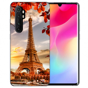 Silikon TPU Hülle für Xiaomi Mi Note 10 Lite mit Bilddruck Eiffelturm  