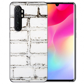 Xiaomi Mi Note 10 Lite Silikon TPU Hülle mit Bilddruck Weiße Mauer