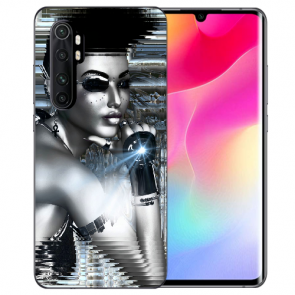 Xiaomi Mi Note 10 Lite Silikon TPU Hülle mit Bilddruck Robot Girl