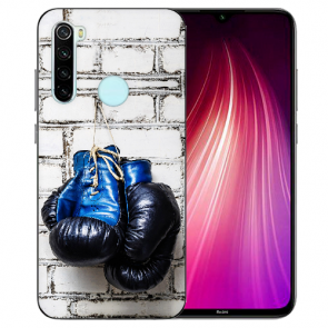 XIAOMI Redmi Note 8 TPU Hülle mit Fotodruck Boxhandschuhe Etui