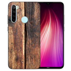 XIAOMI Redmi Note 8 TPU Hülle mit Fotodruck HolzOptik Etui