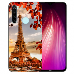 XIAOMI Redmi Note 8 TPU Hülle mit Fotodruck Eiffelturm Etui