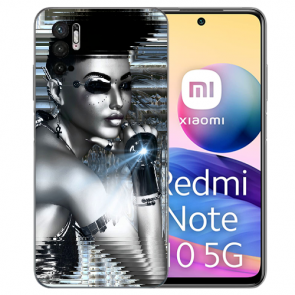TPU Flip Case Robot Girl Fotodruck für Xiaomi Redmi Note 10 5G Etui