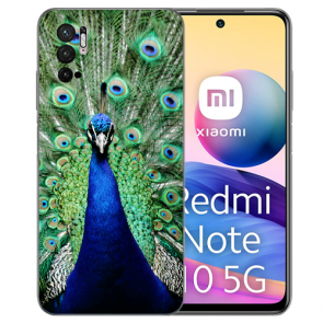 Schutzhülle TPU Silikon Fotodruck Pfau für Xiaomi Redmi Note 10 5G