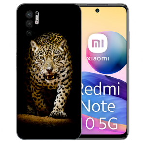 Schutzhülle TPU Leopard bei der Jagd Fotodruck für Xiaomi Redmi Note 10 5G 