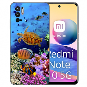 Schutzhülle TPU für Xiaomi Redmi Note 10 5G Fotodruck Aquarium Schildkröten
