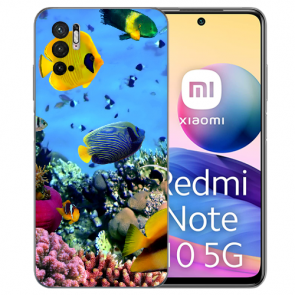 TPU Silikoncover für Xiaomi Redmi Note 10 5G Fotodruck Korallenfische 
