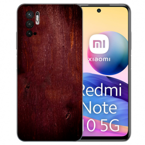 Flip Silikoncover TPU für Xiaomi Redmi Note 10 5G Eichenholz -Optik Fotodruck 