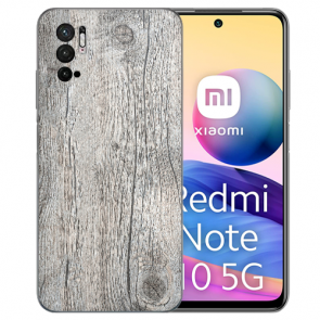 TPU Flip Case Holzoptik Grau Fotodruck für Xiaomi Redmi Note 10 5G