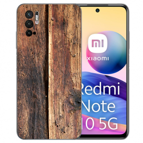 TPU Flip Case Schutzhülle für Xiaomi Redmi Note 10 5G Fotodruck Holzoptik