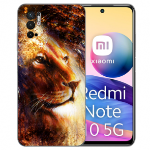 Silikon TPU Case Fotodruck Löwenkopf Porträt für Xiaomi Redmi Note 10 5G