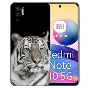 Flip Case TPU Silikon Cover für Xiaomi Redmi Note 10 5G Fotodruck Tiger