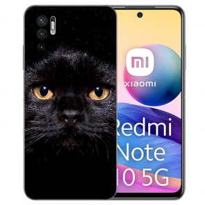 Schutzhülle TPU Silikon Fotodruck Schwarze Katze für Xiaomi Redmi Note 10 5G