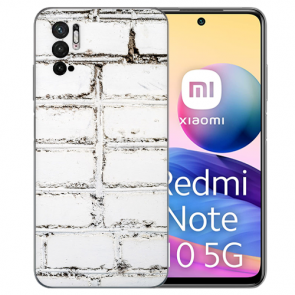 TPU Flip Case für Xiaomi Redmi Note 10 5G Weiße Mauer Fotodruck Etui