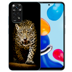 TPU Hülle für Xiaomi Redmi Note 11 /11S (4G) Leopard bei der Jagd Fotodruck 