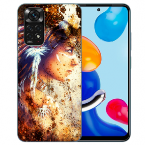 Silikoncover TPU Fotodruck Indianerin Porträt für Xiaomi Redmi Note 11 /11S (4G) 