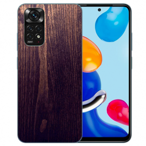 TPU Silikon Fotodruck Holzoptik dunkelbraun für Xiaomi Redmi Note 11 /11S (4G)