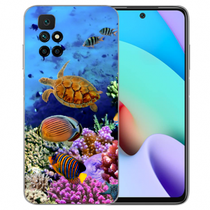 TPU Silikon Case für Xiaomi Redmi 10 Fotodruck Aquarium Schildkröten