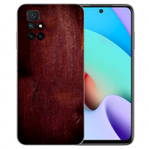 Schutzhülle TPU Silikon Case für Xiaomi Redmi 10 Fotodruck Eichenholz -Optik