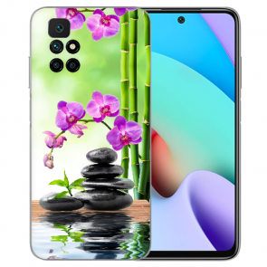 TPU Silikon Case für Xiaomi Redmi 10 Fotodruck Orchidee Bambus und Basaltsteine 