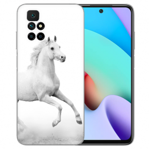 Flip Case TPU Schale für Xiaomi Redmi 10 Pferd Bilddruck Etui