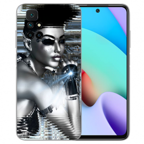 Schutzhülle Smartphone Flip TPU für Xiaomi Redmi 10 Fotodruck Robot Girl