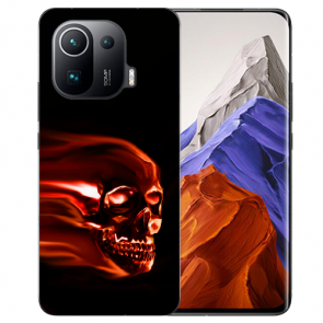 Handy Hülle Silikon TPU mit Totenschädel Fotodruck für Xiaomi Mi 11 Pro