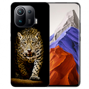 Schutzhülle Xiaomi Mi 11 Pro Handy Hülle Silikon TPU mit Leopard bei der Jagd Fotodruck 