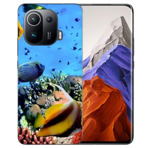 Handy Hülle Silikon TPU für Xiaomi Mi 11 Pro mit Fotodruck Korallenfische
