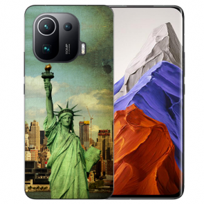 Xiaomi Mi 11 Pro Handy Hülle Silikon TPU mit Fotodruck Freiheitsstatue