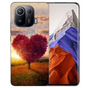 Handy Hülle Silikon TPU für Xiaomi Mi 11 Pro mit Fotodruck Herzbaum