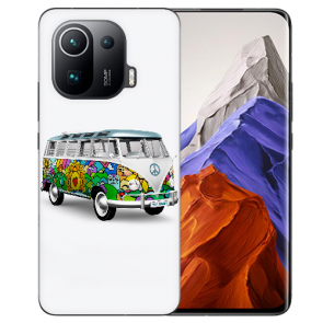 Handy Hülle Silikon TPU mit Fotodruck Hippie Bus für Xiaomi Mi 11 Pro