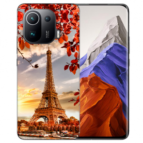 Xiaomi Mi 11 Pro Schutzhülle Handy Hülle Silikon TPU mit Fotodruck Eiffelturm