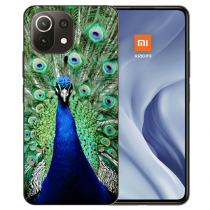 Handy Hülle Silikon TPU für Xiaomi Mi 11 mit Fotodruck Pfau