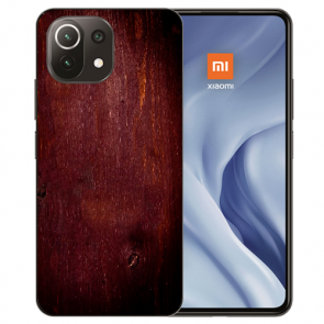 Handy Hülle Silikon TPU für Xiaomi Mi 11 Lite mit Fotodruck Eichenholz -Optik