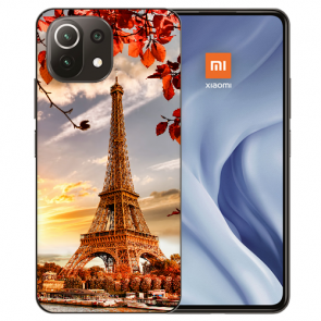 Handy Hülle Silikon TPU für Xiaomi Mi 11 Lite mit Bilddruck Eiffelturm