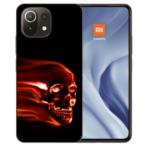 Handy Hülle Silikon TPU für Xiaomi Mi 11 mit Fotodruck Totenschädel