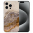 TPU Silikon Handy Schutzhülle für iPhone 15 Pro Max mit eigenem Bilddruck Grauer Marmor