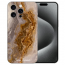 Schutzhülle TPU Cover Case Etui für iPhone 15 Pro Max mit eigenem Bilddruck Marmor Braun Etui