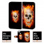 Huawei Y6 2018 Handy Hülle Tasche Etui mit Totenschädel - Feuer + Foto Druck