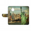 Motorola Moto E4 Plus Handy Hülle Tasche mit Freiheitsstatue + Foto + Text Druck