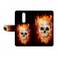 LG K10 (2018) Handy Tasche Hülle mit Totenschädel - Feuer + Foto Bild Druck
