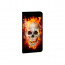 LG K10 (2018) Handy Tasche Hülle mit Totenschädel - Feuer + Foto Bild Druck