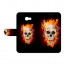 Samsung Galaxy A7 (2017) Handy Tasche Hülle mit Totenschädel - Feuer + Foto Druck