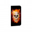 Samsung Galaxy A7 (2017) Handy Tasche Hülle mit Totenschädel - Feuer + Foto Druck